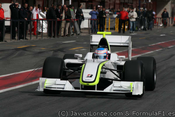 Jenson Button, al volante del Brawn GP