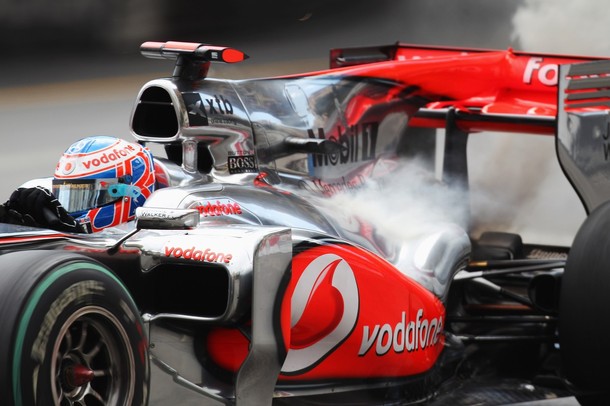 Jenson Button abandona en el GP de Mónaco 2010 por recalentamiento de su motor