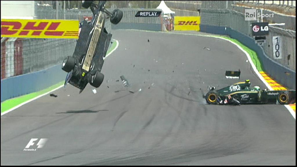 Accidente de Mark Webber en el GP de Europa 2010 en Valencia