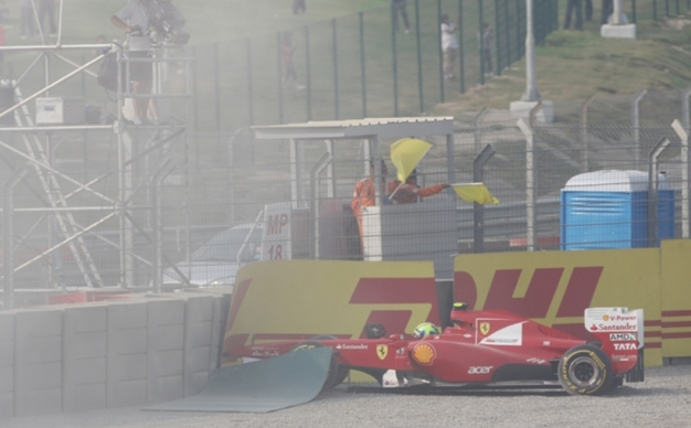 Massa no acabó el GP de la India 2011