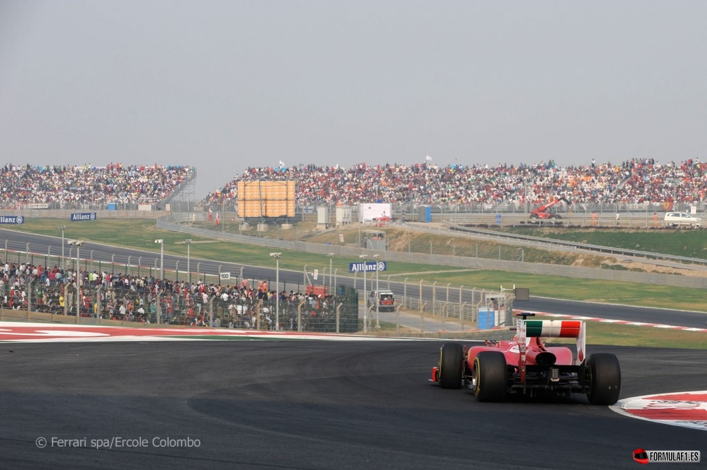 Fernando Alonso durante el GP de la India de 2011