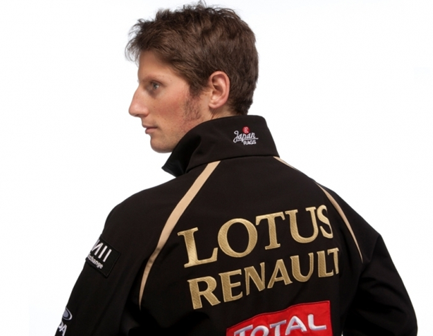 Romain Grosjean en su presentación con Lotus Renault