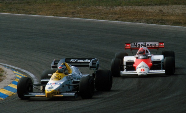 Williams FW09B y McLaren MP4/2 en 1984