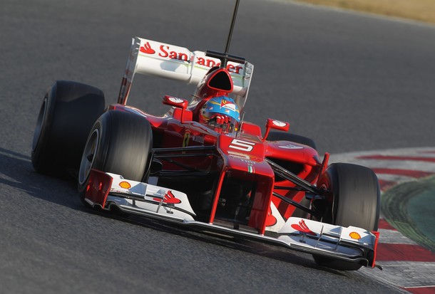 Fernando Alonso en los tests de pretemporada 2012 en Montmeló