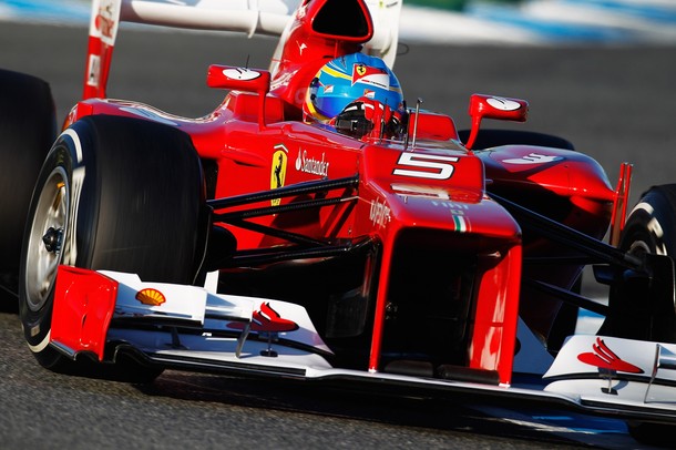 Fernando Alonso durante los tests de pretemporada 2012 en Jerez