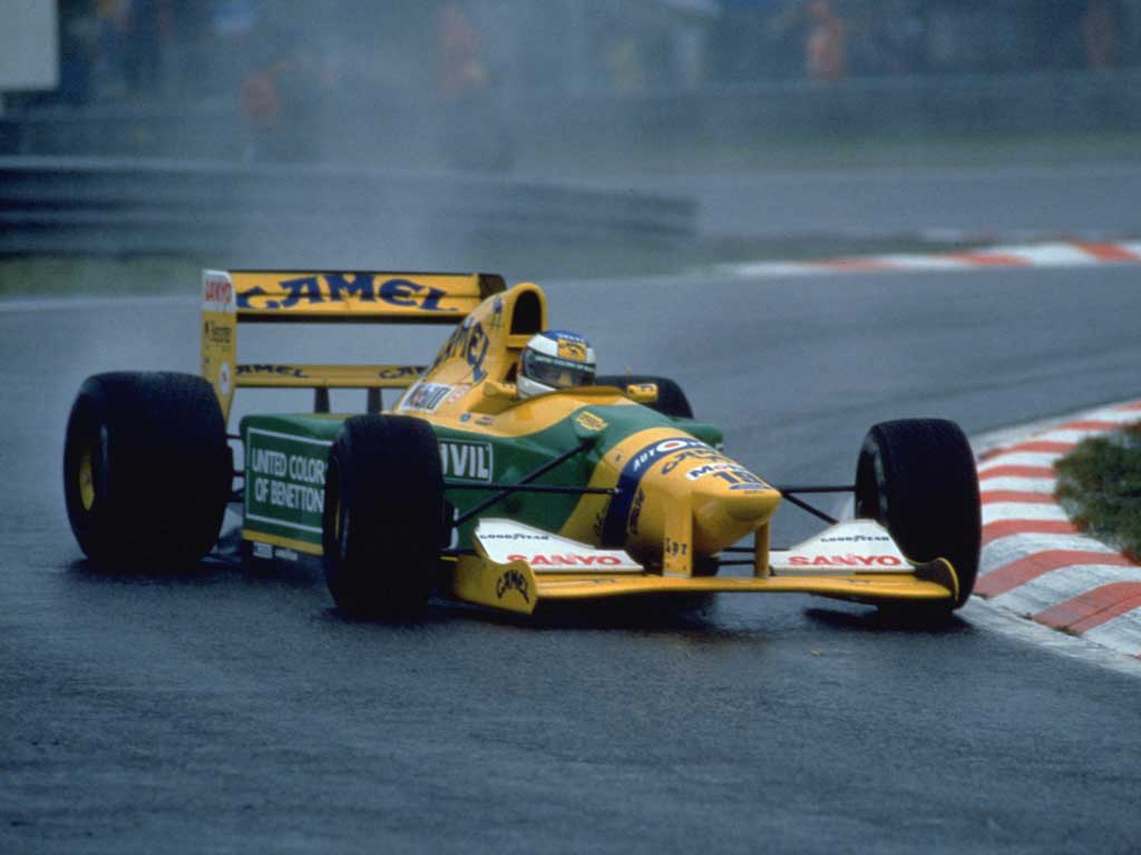 Michael Schumacher con el Benetton en Bélgica 1992