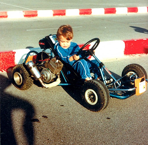 Fernando Alonso con su primer kart