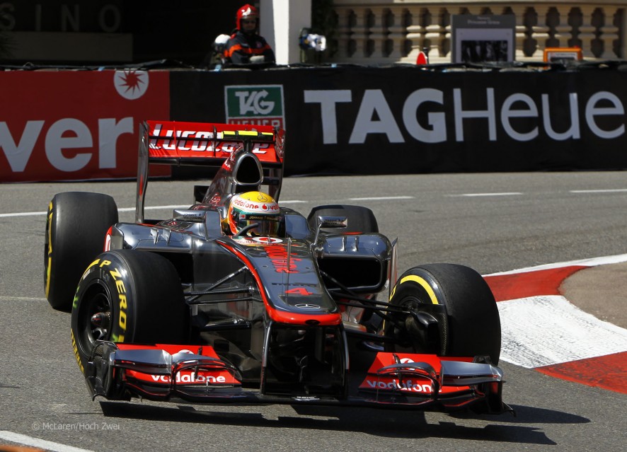 Lewis Hamilton durante los entrenamientos del GP de Mónaco 2012