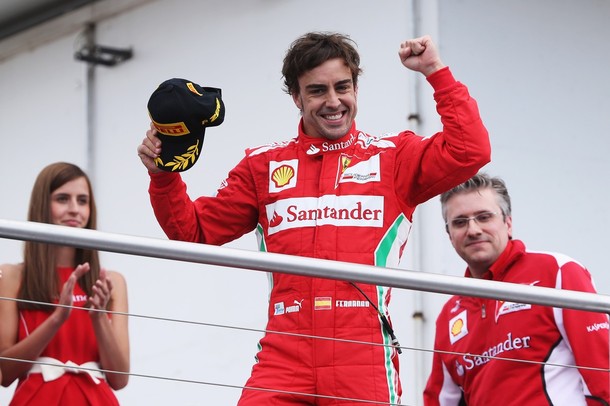 Fernando Alonso tras vencer el GP de Alemania 2012