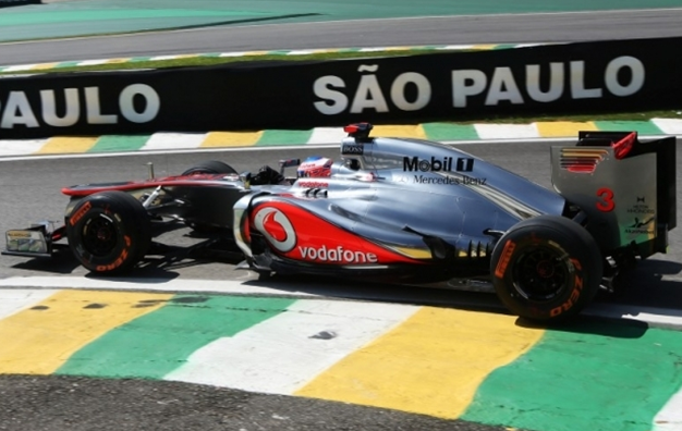 Button consiguó el mejor tiempo en Libres-3. GP Brasil 2012
