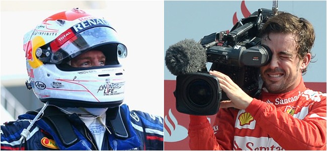 Fernando Alonso and Sebastian Vettel