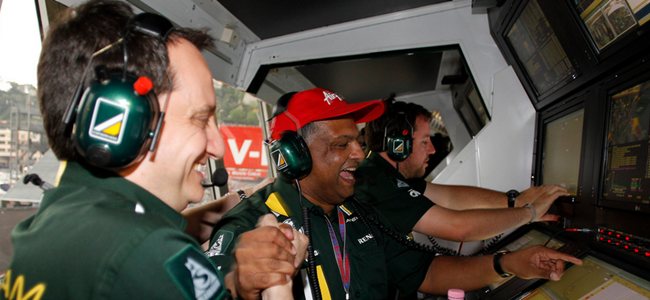 Gianluca Pisanello and Tony Fernandes, Caterham F1 Team, Monaco 2012