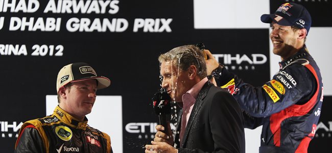 Vettel, Raikkonen y Coulthard podio GP Abu Dabi 2012