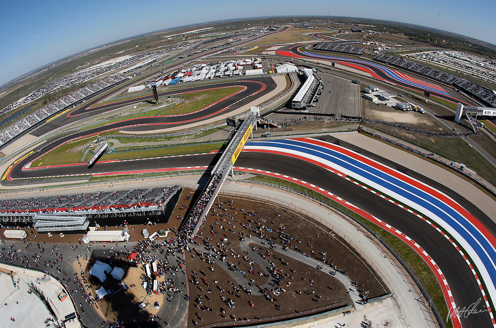 Vistas desde la torre del Circuito de las Americas en Austin, Texas