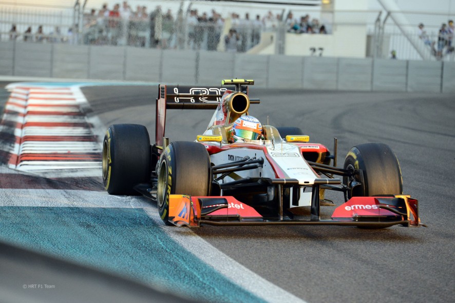 Narain Karthikeyan durante el Gran Premio de Abu Dabi 2012