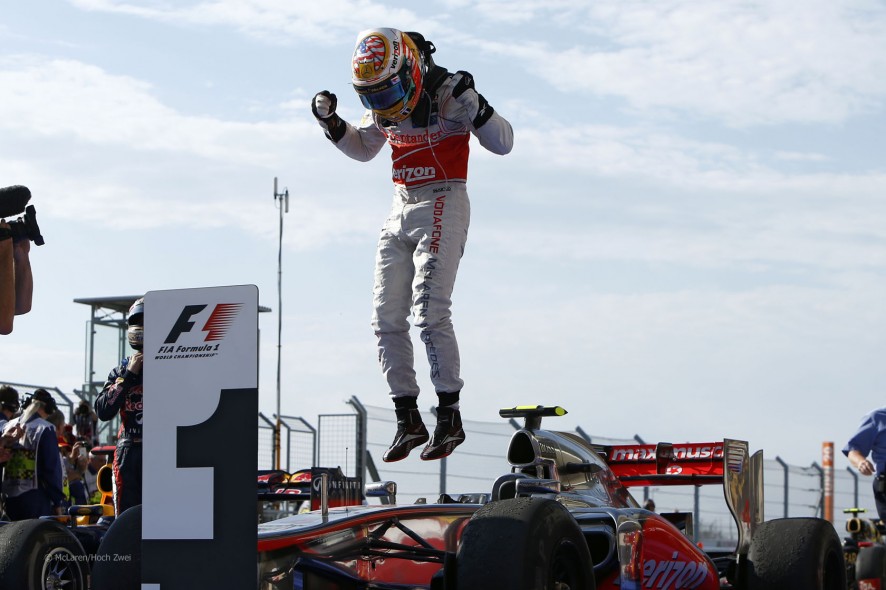 Lewis Hamilton tras vencer el GP de EE.UU. 2012