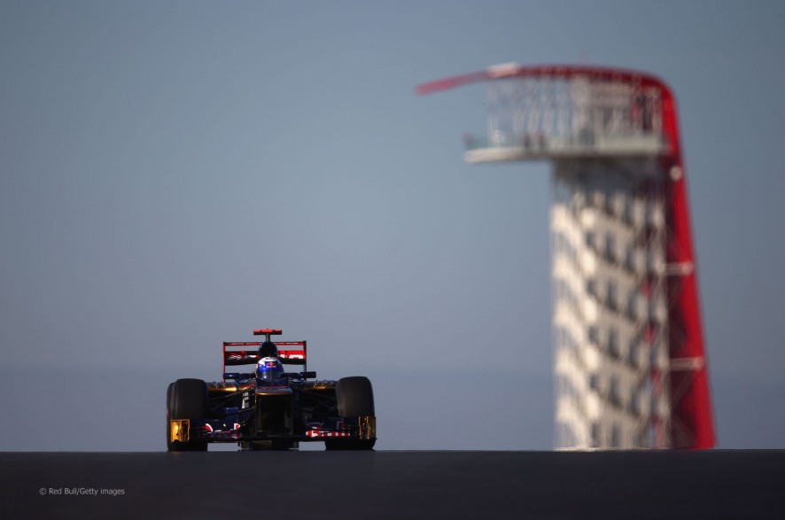 Daniel Ricciardo durante los entrenamientos del GP de EE.UU. 2012