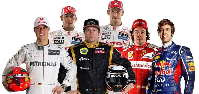 Los seis Campeones del Mundo de F1 compitiendo en 2012