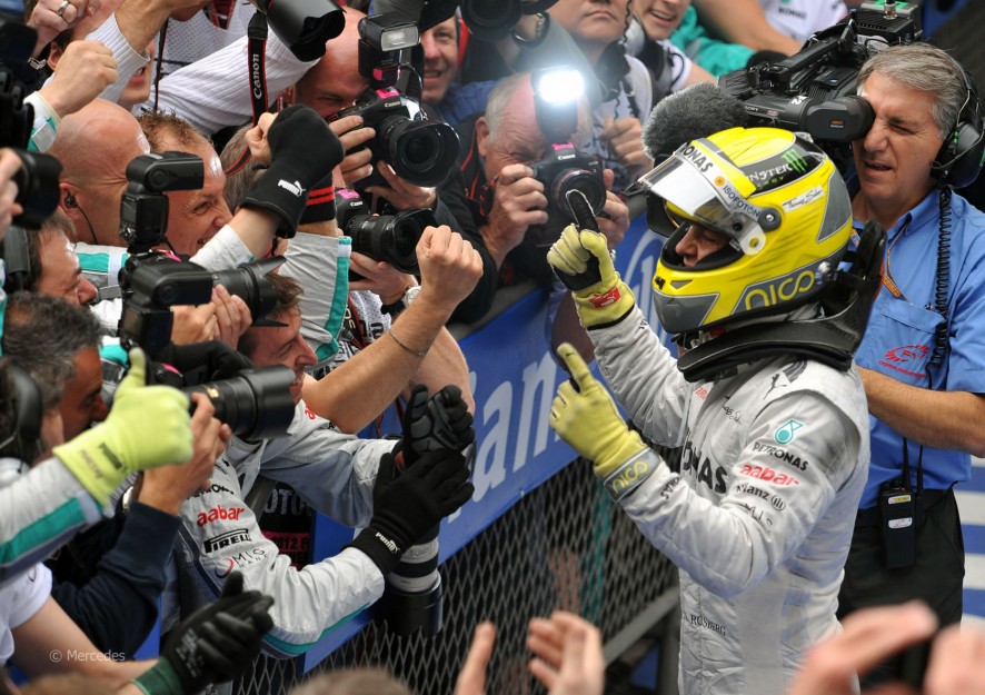 Nico Rosberg tras vencer en el GP de China 2012