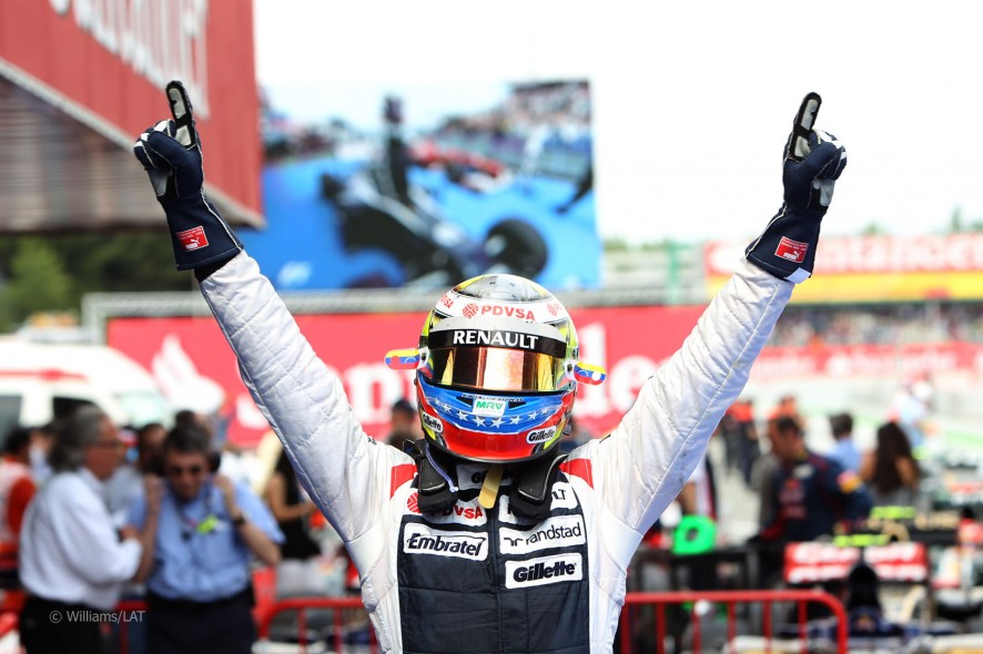 Pastor Maldonado tras vencer en el GP de España 2012