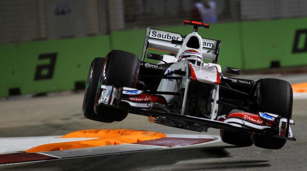 Kamui Kobayashi durante el GP de Singapur 2012