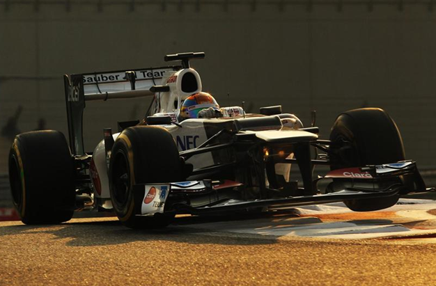 E. Gutiérrez con Sauber. Test Jóvenes Pilotos Abu Dabi 2012