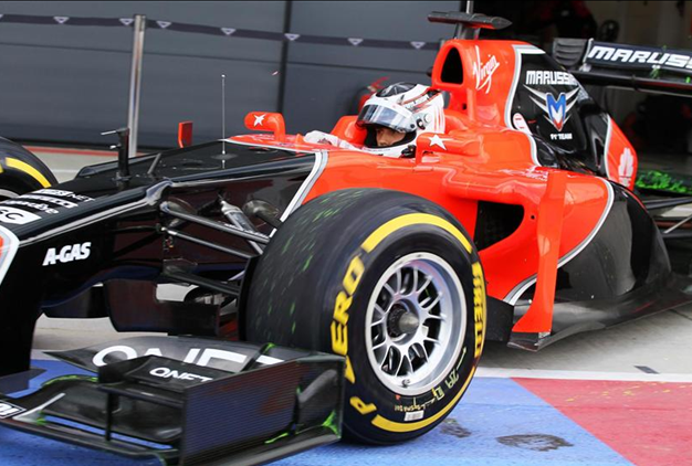 M. Chilton con Marussia F1 Team en los Test para Jóvenes Pilotos. Silverstone 2012