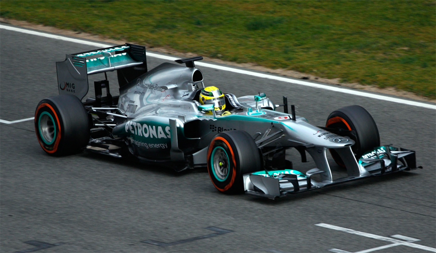 Rosberg en el primer día de test en Montmeló