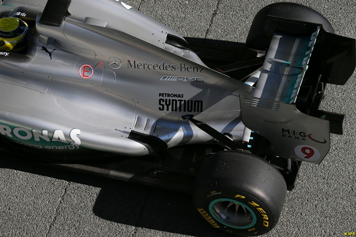 Parte trasera del Mercedes W04