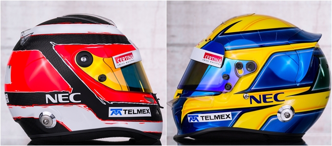 Hulkenberg y Esteban 2013 helmets