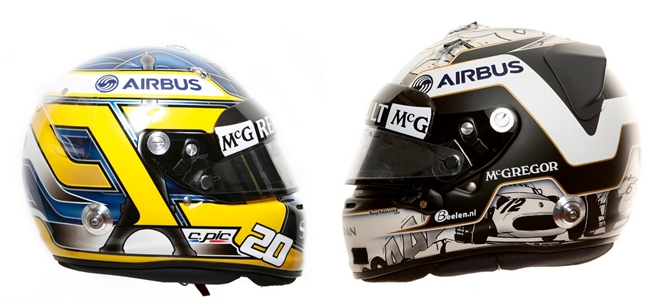 Pic y Van der Garde 2013 helmets