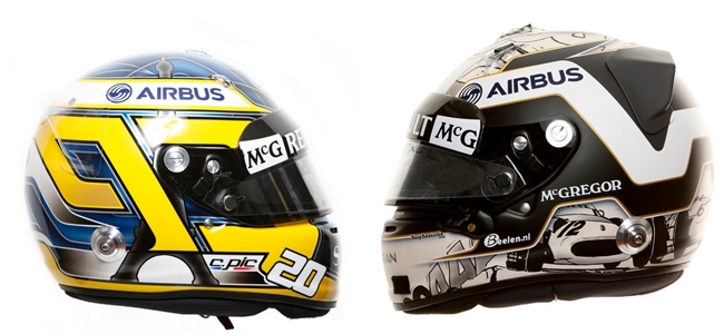 Pic y Van der Garde 2013 helmets
