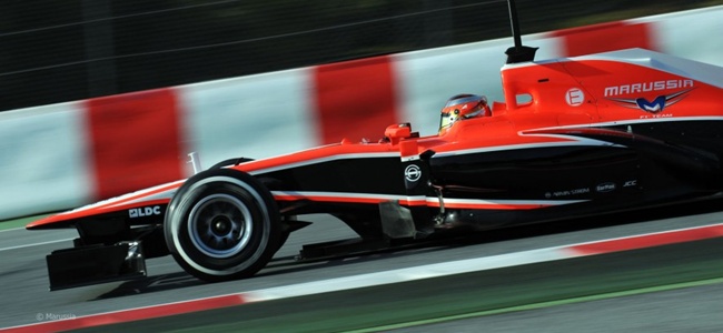 Jules Bianchi durante los tests de pretemporada 2013 en Montmeló