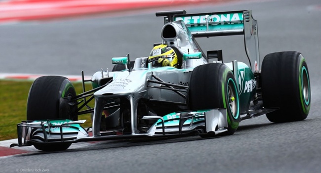 Nico Rosberg en los test de pretemporada 2013 en Montmeló