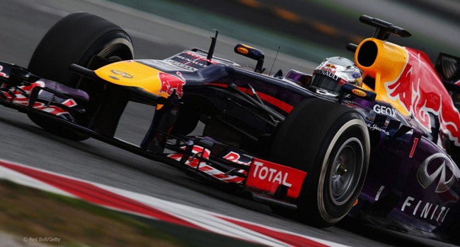 Sebastian Vettel en los test de pretemporada 2013 en Montmeló