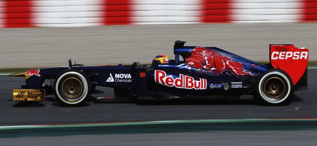 Jean-Eric Vergne en los test de pretemporada 2013 en Montmeló