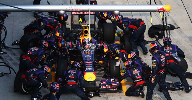 Mark Webber, pit stop, GP Malasia 2013