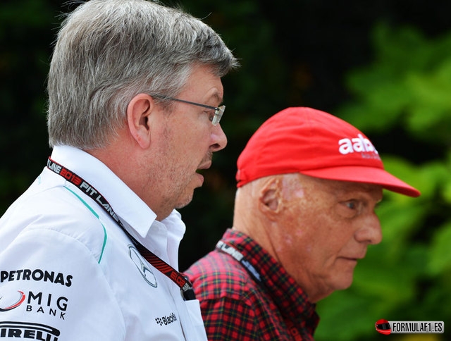Ross Brawn y Niki Lauda