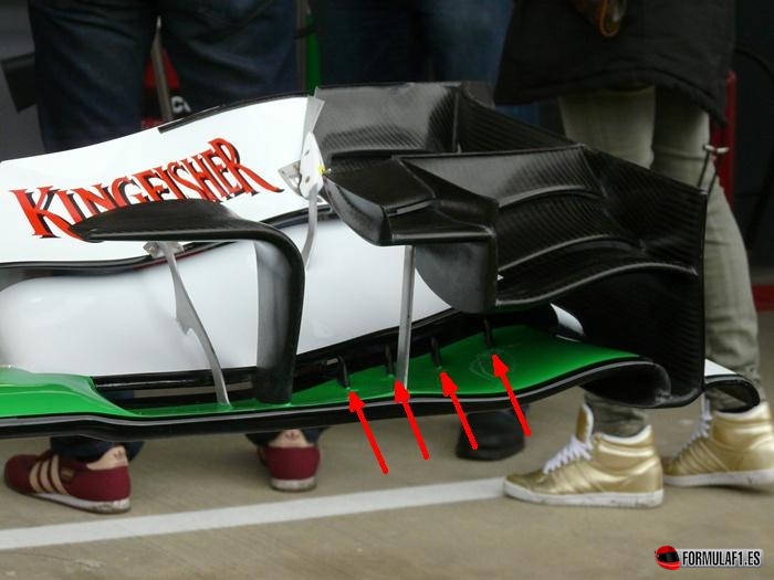 Alerón delantero del Force India en Silverstone 2013