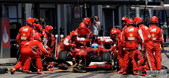 Fernando Alonso, GP Alemania 2013, pitstop