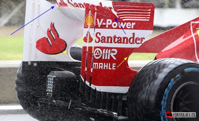 Alerón trasero del Ferrari F138 en Silverstone 2013
