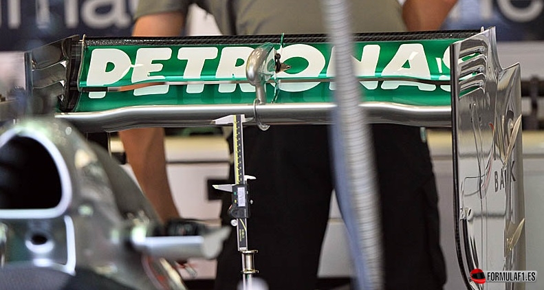 Alerón trasero del Mercedes en Spa 2013