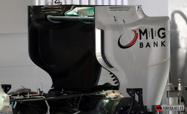 Alerón trasero del Mercedes en Monza 2013