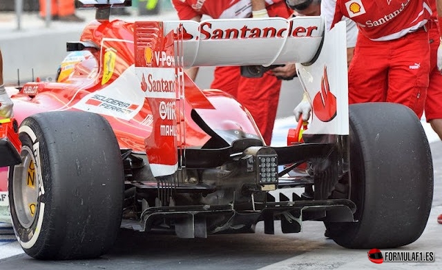 Alerón trasero del Ferrari F138 en Abu Dabi