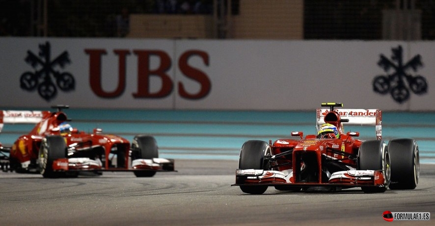 Felipe Massa y Fernando Alonso en Abu Dabi 2013