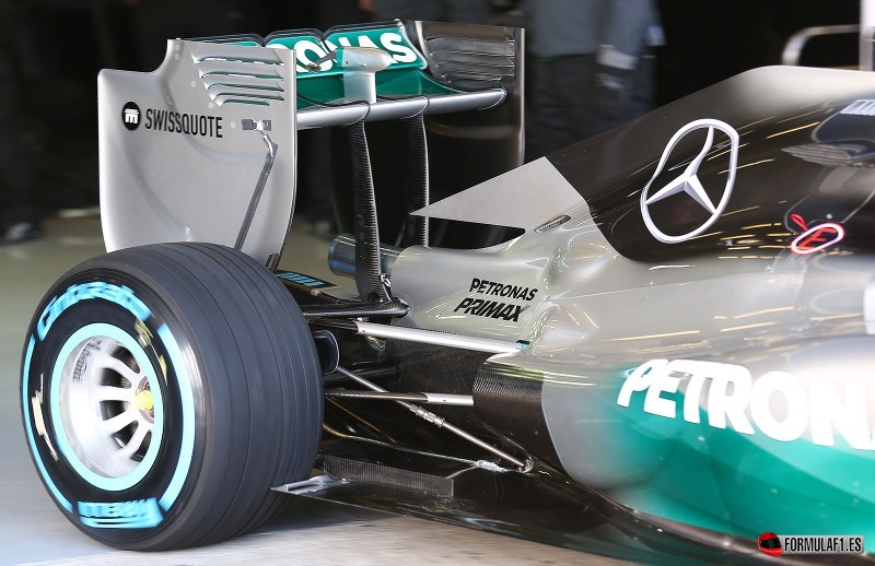 Parte trasera del Mercedes W05