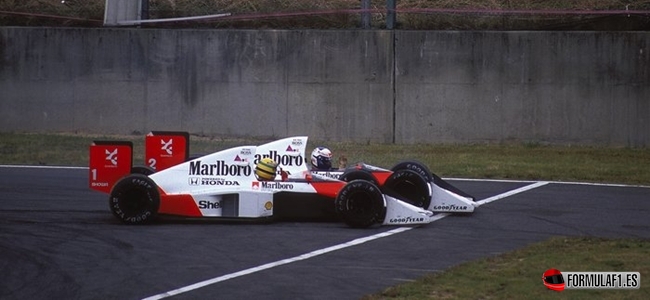 Primer choque de Prost y Senna, en Japón 1989