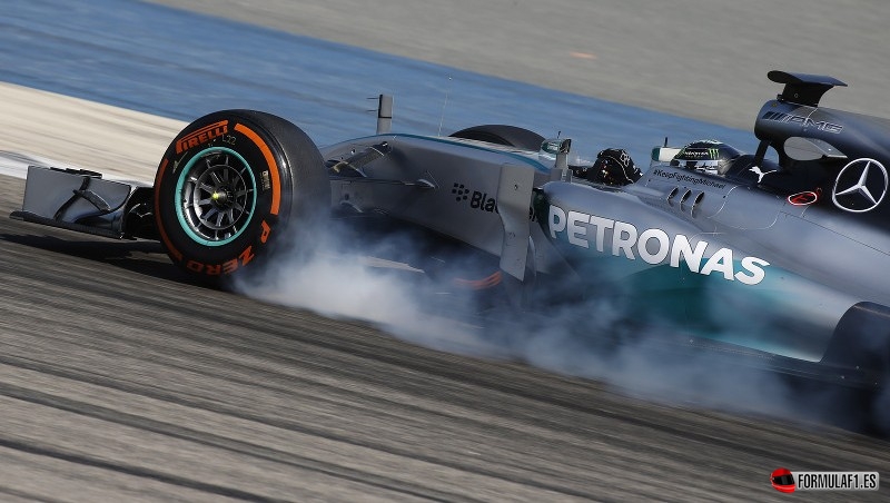 Nico Rosberg en los test de pretemporada 2014 en Baréin