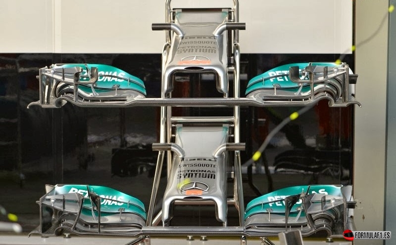 Alerón delantero del Mercedes W05 en Australia 2014