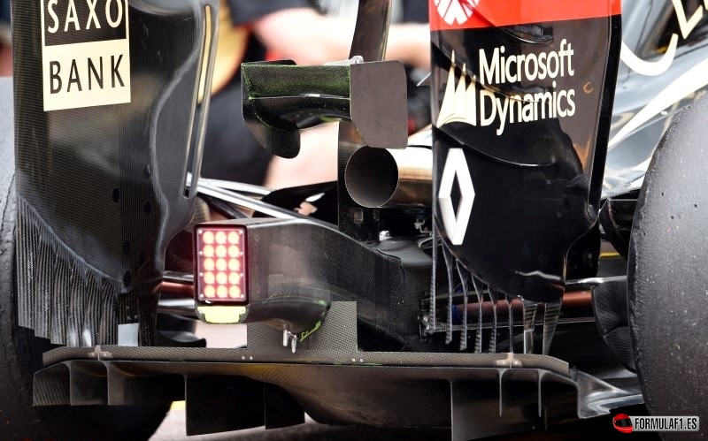 Parte trasera del Lotus E22 en Mónaco 2014
